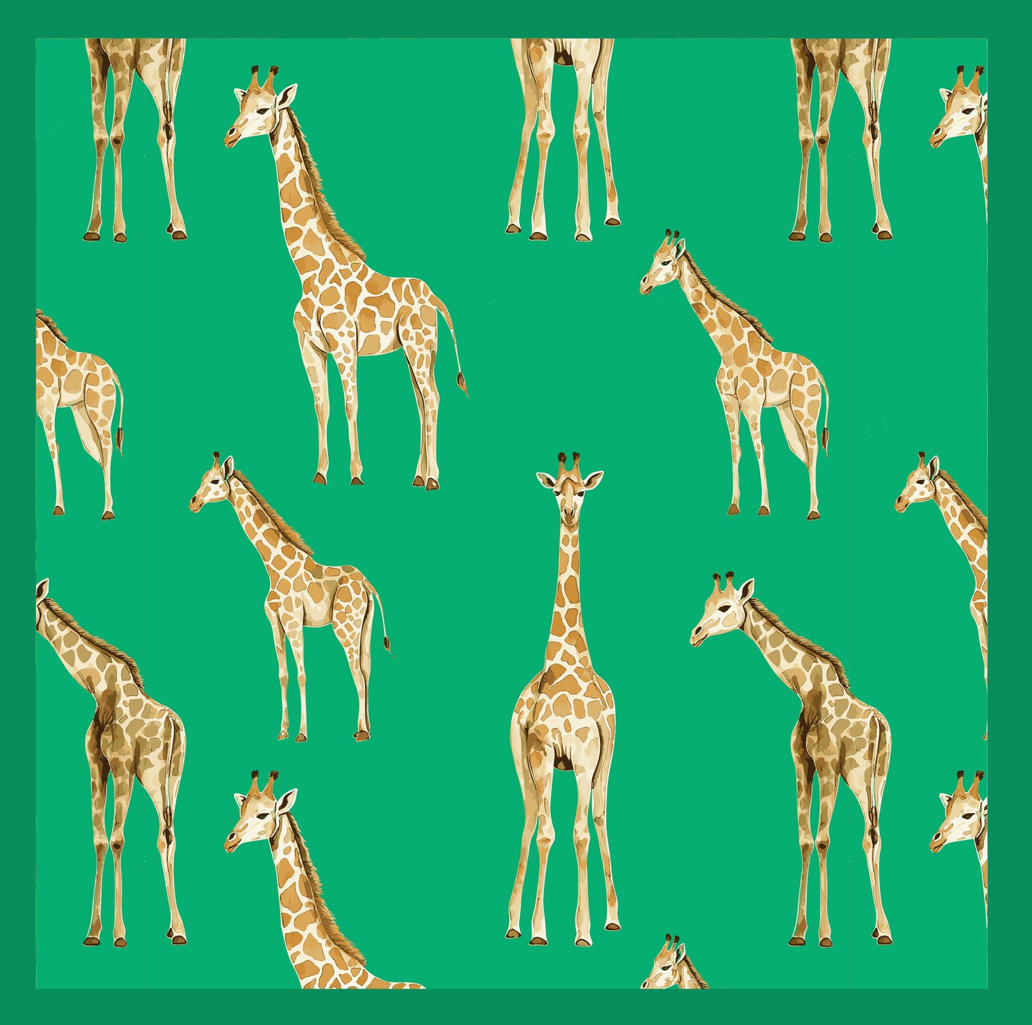 Napkin - Giraffes in green