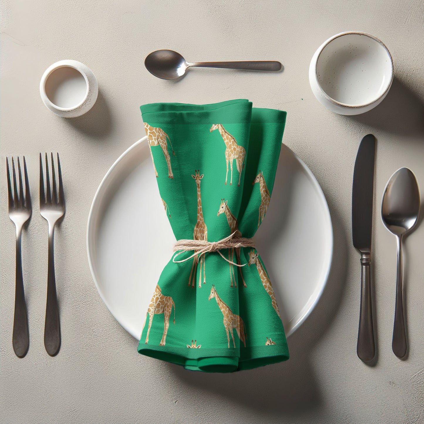 Napkin - Giraffes in green